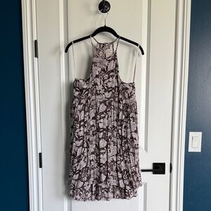 Kimchi Blue Floral Mini Dress in Brown and Cream